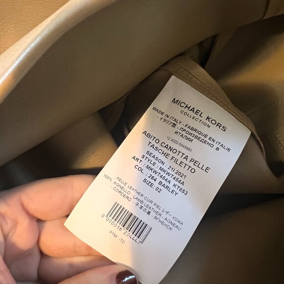 Michael Kors Collection Bonded Plonge Leather Shift Dress RARE!! - Picture 4 of 4